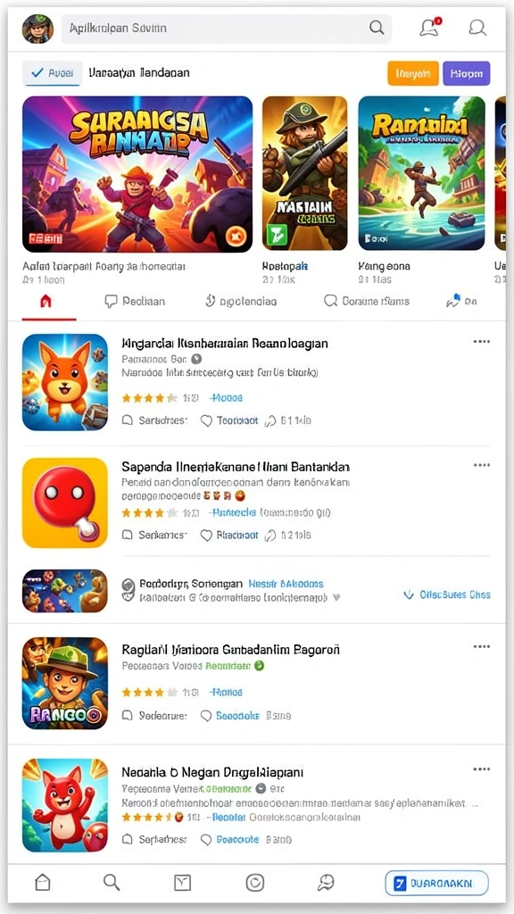 Tampilan menu utama yang menarik dan intuitif.