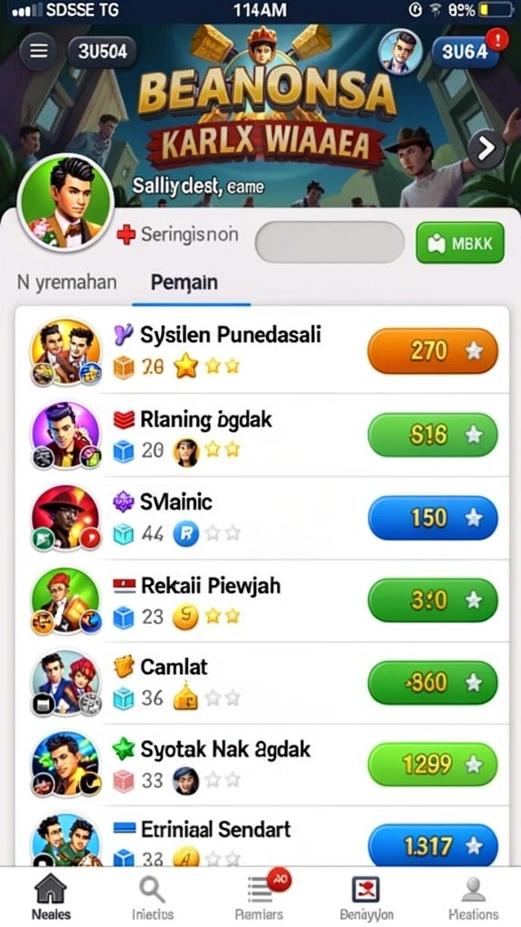 Karakter unik yang dapat dipilih pemain.
