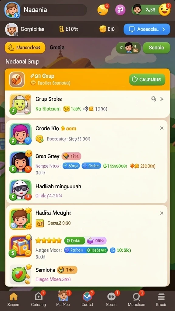Fitur sosial untuk berbagi pengalaman dengan pemain lain.
